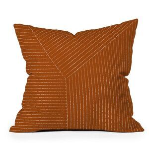 Open Box - Deny Designs - 18"x18" Summer Sun Home Art Lines Squar Rust